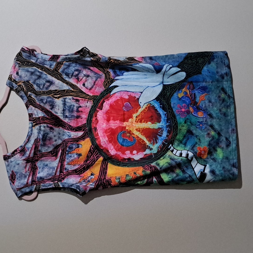 ♥️Colorful Peace Sign Graphic Tank Top - Picture 8 of 8